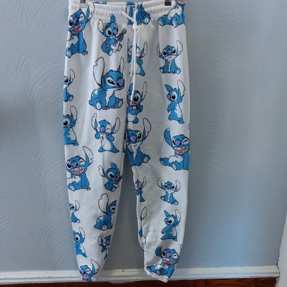 Disney Pants - Disney White and Blue Stitch Joggers NWT